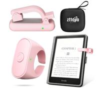 Upgraded Remote Control Page Turner Ring for Kindle Paperwhite Oasis Scribe Kobo eReaders, Case-Friendly Page Turner Clicker for iPad Tablets Reading Novels with Storage Hard Case (Pink-01)