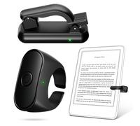 Upgraded Remote Control Page Turner Ring for Kindle Paperwhite Oasis Scribe Kobo eReaders, Case-Friendly Page Turner Clicker for iPad Tablets Reading Novels with Storage Hard Case (black)