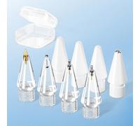 Upgraded Replacement Tips for Apple Pencil 1/2/Pro/USB-C, 8PCS Mix Metal Tips Apple Pens Nibs iPencil Nibs Accessories for all generation, Supports Tilt/Pressure Sensitivity with Box for Draw & Write