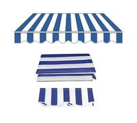 Upgraded Retractable Patio Canopy Cover Waterproof UV Block Blue & White Striped Fabric Replacement Sizes: 2x1.5m 3x1.5m 5x6m 4x2.5m for Outdoor Shade