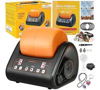 Upgraded Rock Tumbler Kit, Complete Rock Polisher Machine, Durable 1 Lb Barrel Great STEM Science Gift Adult, 9-Day Timer & 3-Speed Motor, Include Rocks, Grits and DIY Tools
