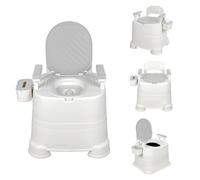 Upgraded Safety Bedside Commode for Seniors, Height Adjustable Adult Toilet Potty Chair with Removable Armrest, 220lbs Capacity, Non-Slip Feet,for Elderly Pregnancy and Disabled Grey