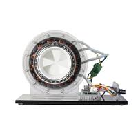 Upgraded Shaftless Brushless Motor Model, Transparent Adjustable Speed Electromagnetic Motor Demonstrator with Forward Reverse & Brake, STEM Learning & Display Device for Lab and Classroom
