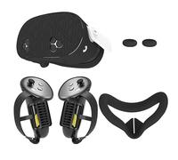 Upgraded Silicone Cover Set for Meta Quest 3S, Protective Soft Quest 3S VR Accessories Including Controllers Grips Cover, Shell Cover and Face Cover, Rocker Covers (black)