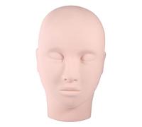 Upgraded Silicone Eyelash Extensions Mannequin Head Realistic Training Head For Makeup Practice And False Eyelashes Application Durable Smooth 24 x 14cm 1PC