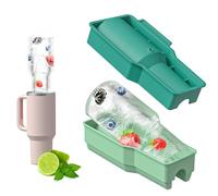Upgraded Silicone Ice Cube Tray for Stanley Cup, 30-40oz Tumbler, Large Hollow Cylindrical, Green/Pink/Gray/Black, FDA & LFGB Certified, Dishwasher & Safe