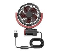 Upgraded Single Head 12V/24V Fan For Car With Powerful Cooling 360Rotation 3 Speed Desk Fan For Car Home