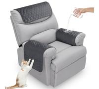 Upgraded Size 68*39cm Waterproof Nonslip Armchair Armrest Covers Dark Grey