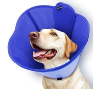 Upgraded Soft Dog Cone for Dogs After Surgery, Breathable Pet Recovery Collar with Double-Layer Design, Adjustable Dog Cone Collar for Large Medium Small Dogs, Elizabethan Collar (L, Blue)
