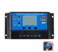 [Upgraded]Solar Charge Controller, 30A Solar Panel Controller 12V/24V PWM Auto Parameter Adjustable LCD Display Solar Panel Battery Regulator with Dual USB Port
