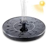 Upgraded Solar Fountain Pump, 1.5W Free Standing Floating Solar Powered Fountain Pump Kit Submersible Outdoor, for Bird Bath, Small Pond, Swimming Pool, Garden