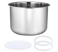 Upgraded Stainless Steel Inner Pot for Instant Pot 6 Quart, Food-Grade 304(18/8) Stainless Steel, with 2 Sealing Rings & 1 Sealing Lid, 3-Year Warranty