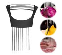 Upgraded Stainless Steel Onion Holder for Slicing - 2024 New Lemon Slicer Vegetable Cutter, Loose Meat Pin Kitchen Chopper Slicing Assistant Tool for Meat, Potato, Tomato