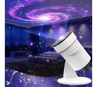 Upgraded Star Galaxy Projector - Planetarium Telescope Style, 360° Rotating Nebula, Sharper Wider Projection & 28 Soothing Music with Timer for Bedroom/Living Room Ceiling, Kids Gift Décor, White