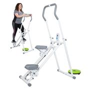 Upgraded Step Machine Exerciser for Home, Vertical Climber Machine for Full-Body Workout, Folding Stair Master with Adjustable Handlebar, Non-slip Pedals, Lcd Display (Grey)