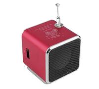 Upgraded subwoofer mini music speaker LED MP3 player speaker FM stereo portable radio USB Micro SD TF, suitable for PC notebook TD-V26 (with Bluetooth) (red)