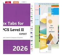 Upgraded Tabs for HCPCS Level II Expert 2026 Edition (AAPC), 96 Book Tabs, Colour Coded with Alignment Card and Page Numbers, Sheet and Bookmark, Laminated, Durable, Book Not Included