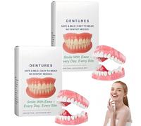 Upgraded Thermo-Adaptive Smart Full Denture Set, Customized Use Silicone Reline Kit for Dentures, Natural-Looking Teeth, Comfort-Fit, Waterproof Full Mouth (2 PCS)