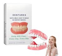 Upgraded Thermo-Adaptive Smart Full Denture Set, Customized Use Silicone Reline Kit for Dentures, Natural-Looking Teeth, Comfort-Fit, Waterproof Full Mouth (1 PCS)