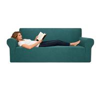 Upgraded Thick Stretch Couch Cover for 3 Seat Sofa Dark Green Slipcover Fur Protector for 3 Cush Sofa Easy to Clean