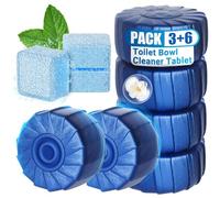 Upgraded Toilet Blocks for Cisterns, 12PCS Triple Effect Toilet Cleaner with 6PCS Toilet Tank Cleaners Tablets with Bleach, Toilet Bowl Cleaner Tablets Drop in Tank for Deodorizing & Descaling