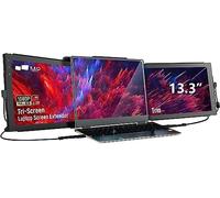 Upgraded Triple-Screen Laptop Monitors 13.3" Two Built-in Sliding 1080p Full HD displays 20% thinner & 1 Pound Lighter Freestanding functionality with Built-in Kickstand