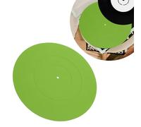 Upgraded Turntable Mat, 12 Inch Premium Rubber Universal Record Platter Slipmat with Grooves, Record Player Mat for Players Reduce Noise Tighter Bass Quality (Green)