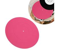 Upgraded Turntable Mat, 12 Inch Premium Rubber Universal Record Platter Slipmat with Grooves, Record Player Mat for Players Reduce Noise Tighter Bass Quality (Pinkish)