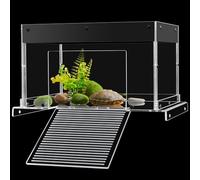 Upgraded Turtle Basking Platform & Dock - Acrylic Turtle Ramp, Non-Slip Surface & Easy-Climb Design - Fits 10-13 Inch Wide Tanks, 10/15/20/25/29/33/37/38/40/45/55 Gallon Aquariums