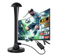 Upgraded TV Aerial - Digital Freeview Indoor TV Aerial with Amplifier Signal Booster - 280+ Miles Range,TV Atenna Indoor Support VHF/UHF/DAB Radio/4K/1080P and All TV