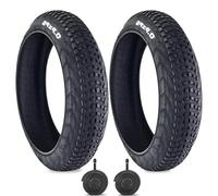 Upgraded Tyre 2 Pcs E-Bike Fat Tire Set with Inner Tube,24 X 4.0 Inch Electric Bicycle Replacement Accessories,Compatible with Urban Street Mountain Beach Snowmobile or 3-Wheel Bikes