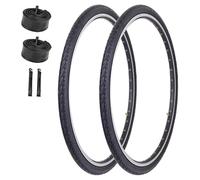 Upgraded Tyre 700x38c(40-622) Pair Road Bike Tire and Inner Tube Schrader Valve 48mm | Bicycle Replacement Accessories with 2 Levers | 60 TPI Puncture Protection Tyres for City Gravel Hybrid Riding