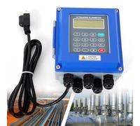 Upgraded Ultrasonic Flow Meter, Wall Mounted Digital Liquid Flowmeter with LCD Display, Clamp On Design for DN15-6000mm Pipe