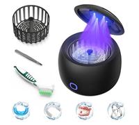 Upgraded Ultrasonic Holder Cleaner, 45KHz Holder Cleaner Machine for Denture Cleaner, Dental Guard Cleaner, Night Guard Cleaner, Denture Cleaner with 200ml Teeth Cleaning Pad
