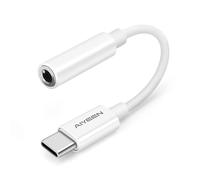 Upgraded USB C to 3.5mm Jack Female Headphone Adapter, USB C to Aux Headphone Audio Adapter, Hi-Res DAC Chip Headphone adaptor Compatible with iPhone 15 Series Samsung, Pixel, iPad, MacBook (White)