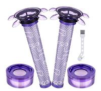 Upgraded V7 V8 Replacement Filter Compatible with Dyson V7 V8 New Version Cordless Vacuum, V8 Animal Extra SV25, SV37, V8 FOCUS Mattress, 2 Star Pre-Filters & 2 HEPA Post-Filters