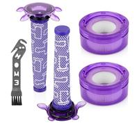 Upgraded V8 Filter Replacement for Dyson V8 New Version Cordless Animal Extra SV10 SV25 Car+Boat Handheld Vacuum, 2 Star Pre-Filters and 2 HEPA Post-Filters Replace Part No. 965661-05 & 967478-05