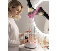 Upgraded Vellura Makeup Brush Cleaner Machine Solution, Automatic 3 in 1 Electric Makeup Brush Cleaner with Makeup Brushs Dryer Portable & Removable Set for All Size Beauty (1 Pcs)
