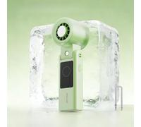 Upgraded Version 6000mAh Handheld Misting Fan with Ice Cooler ,Rechargeable, 199 levels Adjustable Foldable Small Handheld Turbo Fan with LED Display for Summer Travel Concerts Beach Outdoors (green)