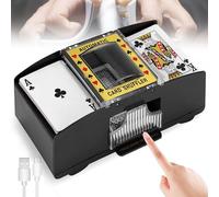 Upgraded Version Card Shuffler Machine - 1-2 Decks Automatic Card Shuffler, Support Battery Operated and USB Charging Playing, Playing Cards Shuffling for UNO, Texas Hold'em, Poker, and Blackjack