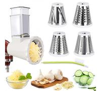 Upgraded Version - Cheese Grater Slicer Shredder Attachments for All KitchenAid Stand Mixers, Food Slicers Salad Maker Accessory Vegetable Chopper with 4 Blades Dishwasher Safe