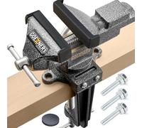 [Upgraded Version] Multi-Purpose Bench Vise 3.3", Table Vice for Workbench, Universal Clamping Vise with Heavy Duty Cast Iron, Multi-Jaw, Swivel Base, Easy Adjustment for Woodworking (3.3 Inch)