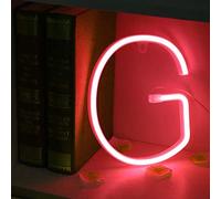 Upgraded Version Neon Letter, LED Alphabet Letter Lights USB Operated Red Alphabet Light Neon Sign Decorative Light up Words Letters Lights (G)