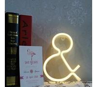 Upgraded Version Neon Letter, LED Alphabet Lights Up Letters USB Operated Warm White Neon Wall Light for Bedroom,Birthday,Wedding Decor (&)