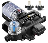 [Upgraded Version] RV Fresh Water Pump, 12V DC Water Pump, 6GPM 70PSI Self-Priming Diaphragm Pump with Pressure Switch and Strainer for RV, Marine, Yacht, Caravan (6GPM 70PSI)