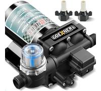 [Upgraded Version] RV Fresh Water Pump, DC 12V Water Pump, 6.5GPM 70PSI Self-Priming Diaphragm Water Pump with Pressure Switch and Strainer for RV, Marine, Yacht,