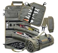 (Upgraded Version) Tool Bags, Heavy Duty Tool Roll Up Bag for Men, 6-in-1 Detachable Tool Roll Bag with 3 Tool Pouch+1 Wrench Roll+2 Pockets, Compact Tool Box Organizer, Father Day Dad Gifts