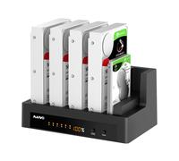 (Upgraded Version, US Plug) 5-Bay SATA Hard Drive Docking Station 2.5"3.5" SSD HDD External Duplicator LED Screen Hard Drive Enclosure Case