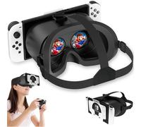 Upgraded VR Headset for Nintendo Switch & Switch OLED Model, Switch VR Glasses with Adjustable HD Lenses and Comfortable Head Strap, Labo VR Kit 3D Goggles for Switch Accessories (Black&White)