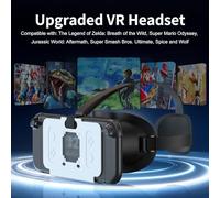 Upgraded VR Headset for Switch 2 (2025), Switch 2 VR Glasses with Adjustable HD Lenses and Comfortable Head Straps with Widen Padded, Labo VR Kit 3D Goggles for Switch 2 Accessories, White & Black